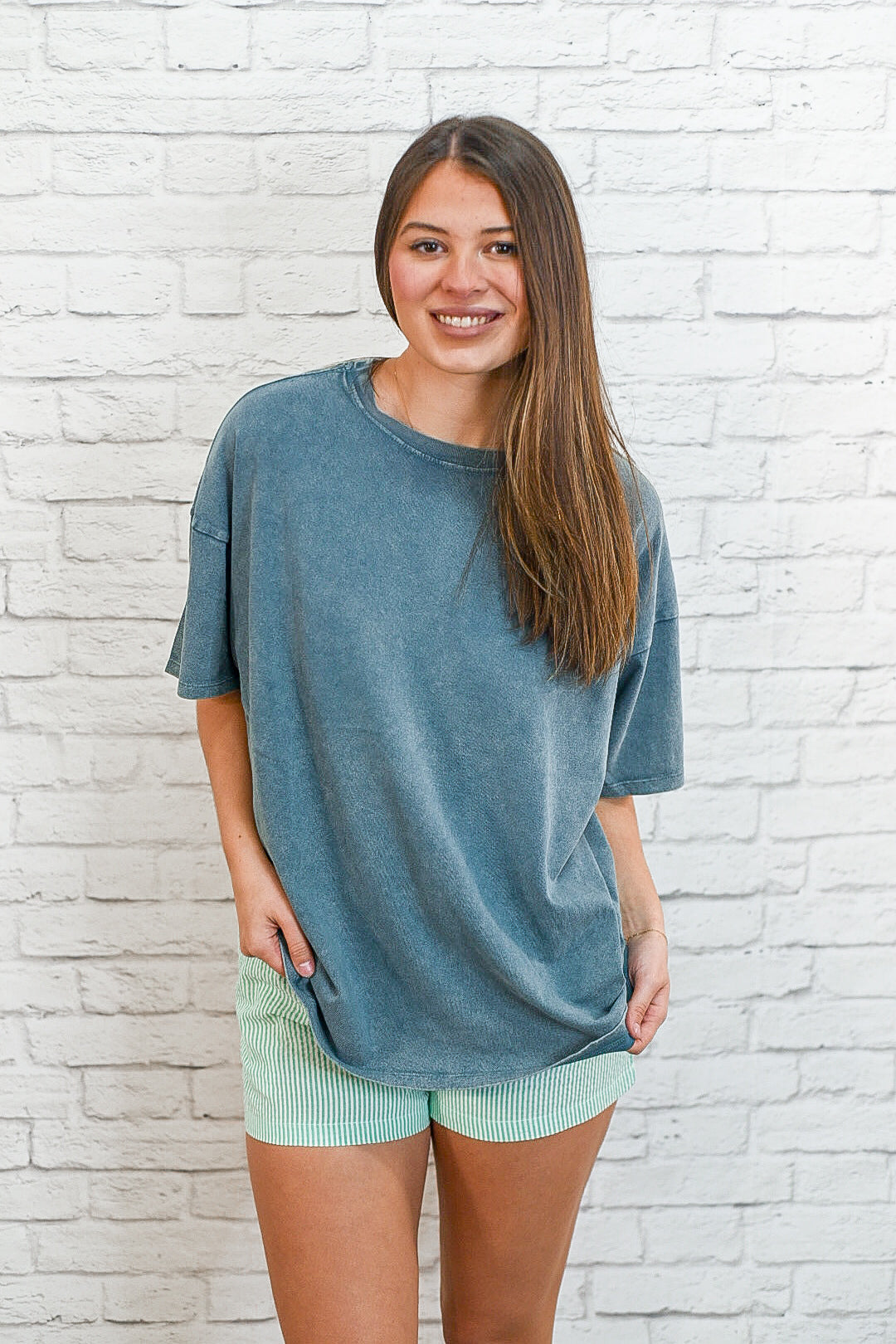 Washed Emerald Oversized Tee