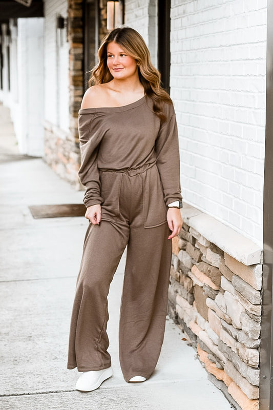 Mocha Luxe Wide Leg Jumpsuit