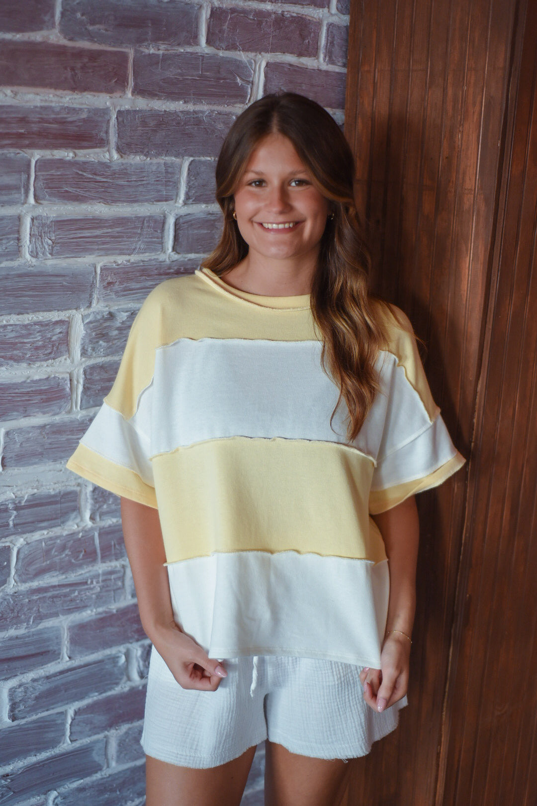 Buttercream Stripe Easygoing Tee