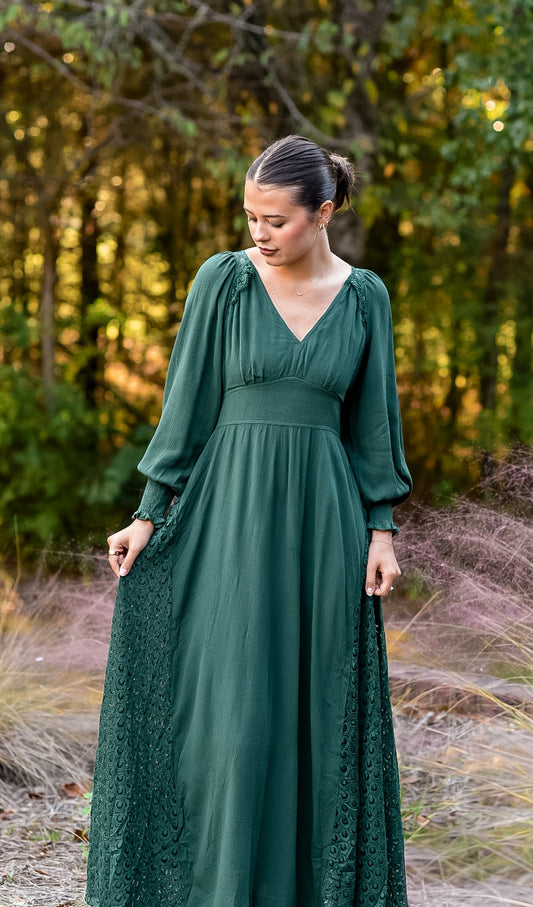 Emerald Whispers Maxi Dress