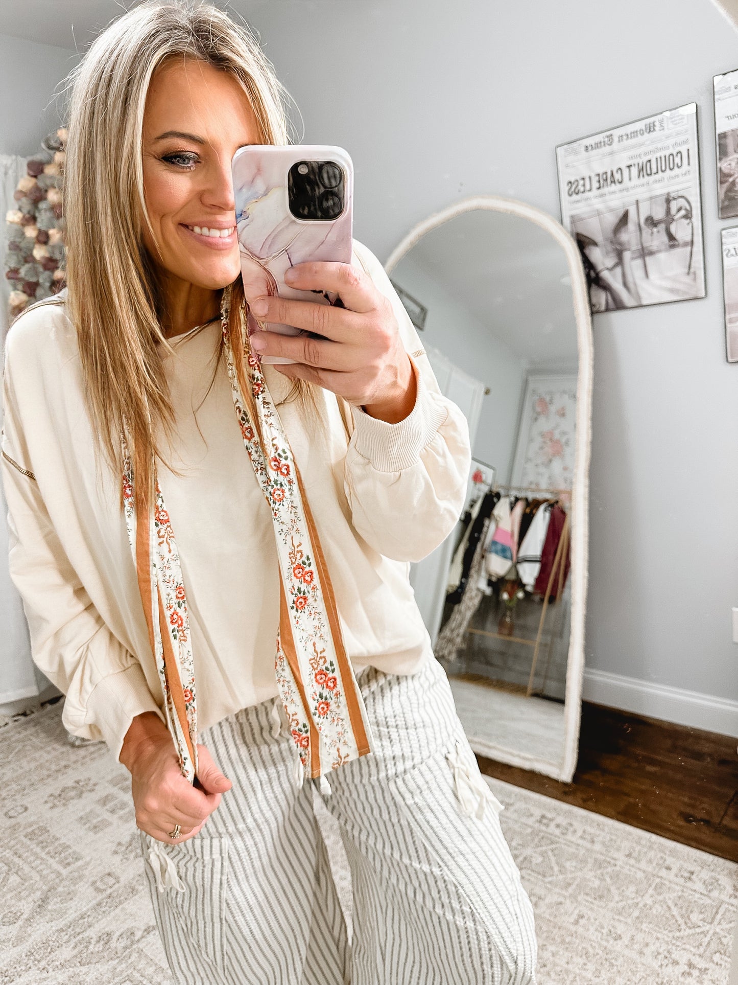 Boho Bloom Ribbon Hoodie