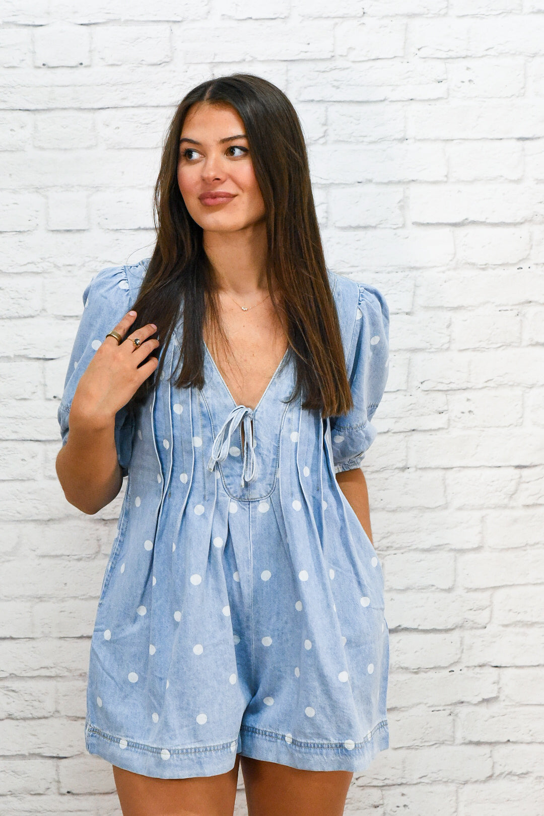 Sweet Magnolia Denim Romper
