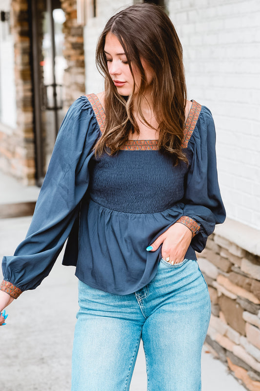 Twilight Grace Smocked Peplum