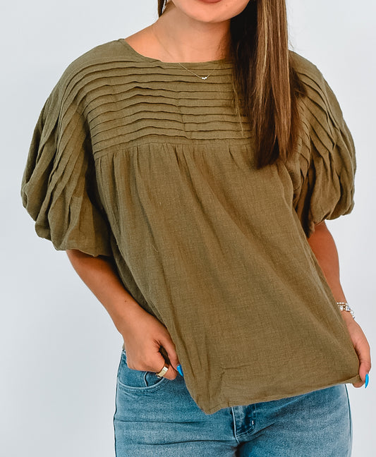 Timeless Ease Puff Sleeve Blouse