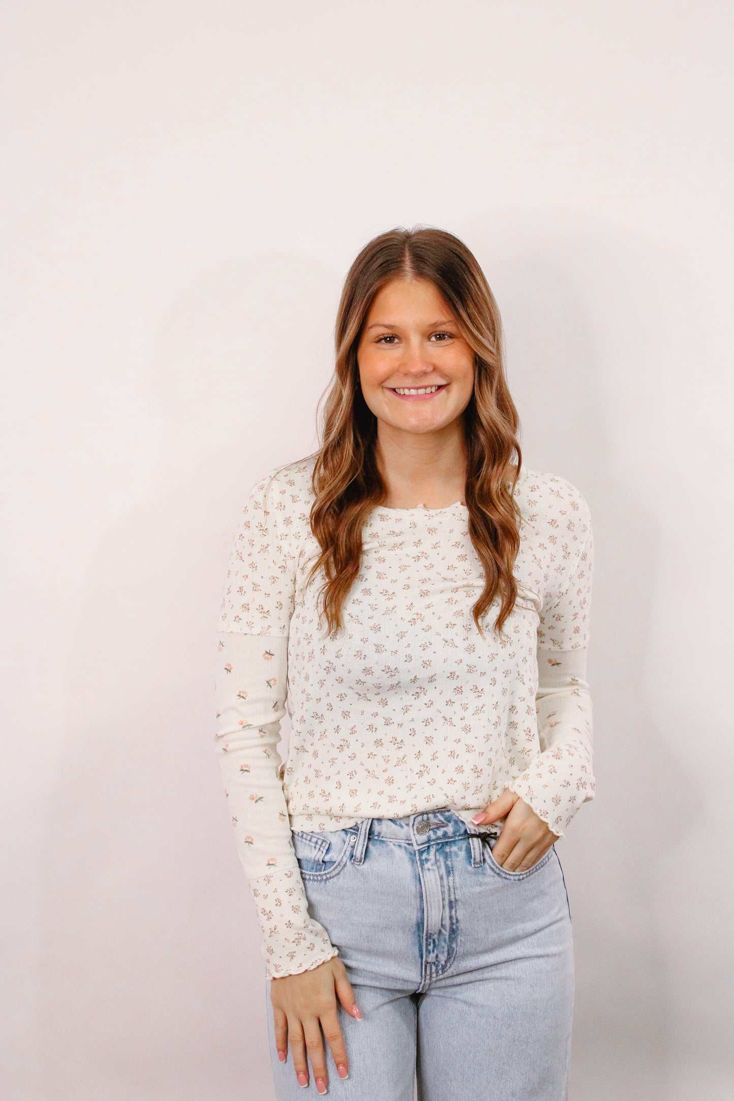 Bloom Soft Ruffle Tee (Pink or Blue)