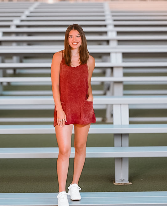 Cranberry Crush Pocket Romper