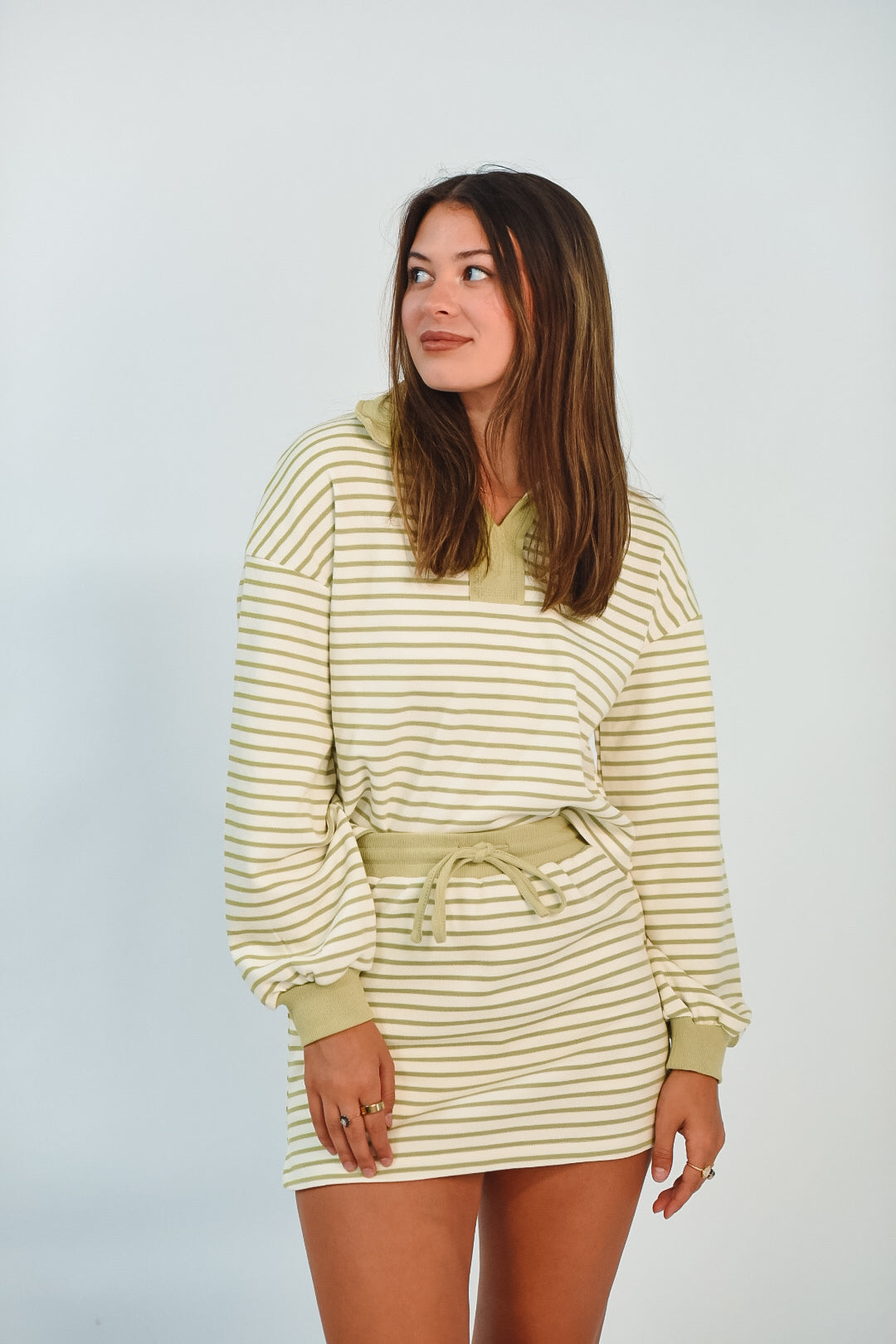 Striped Serenity Pullover Skort Set