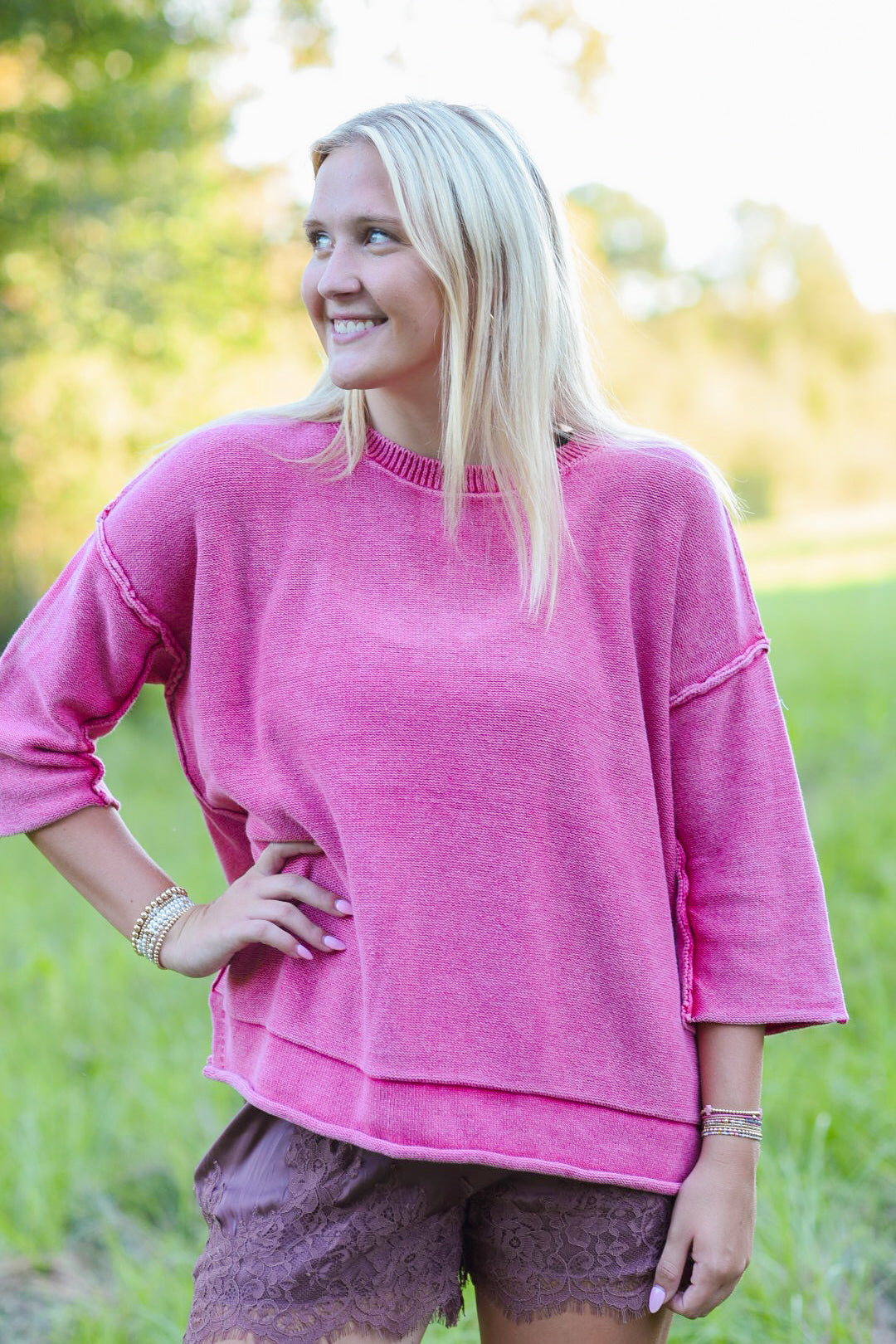 The Berry Easygoing Knit Top