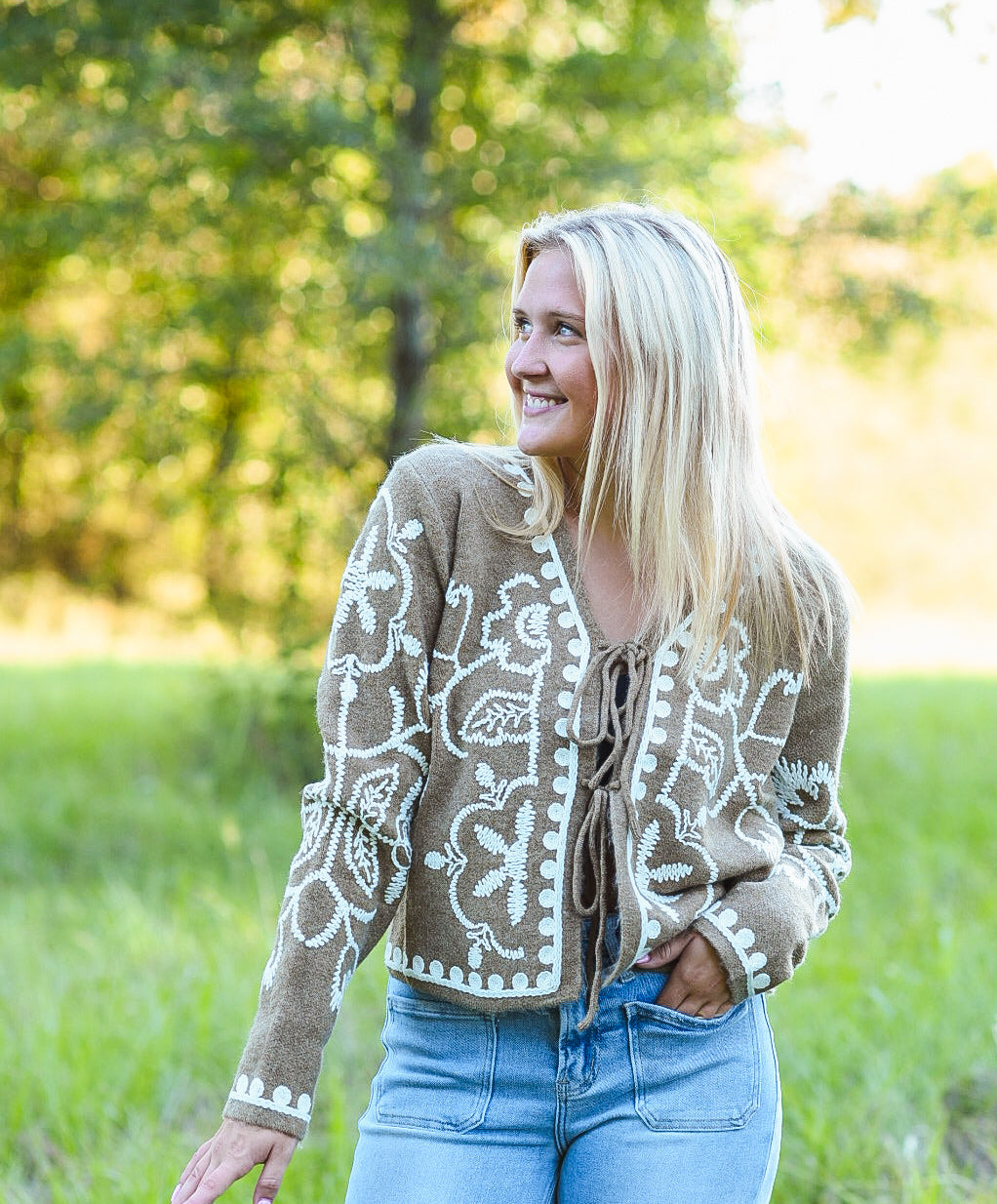 The Canyon Rose Tie-Front Cardigan