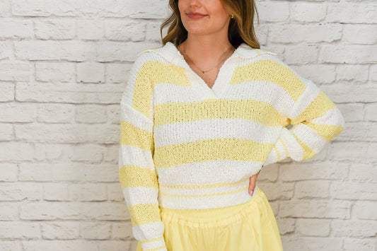 Lemon Coast Striped Sweater