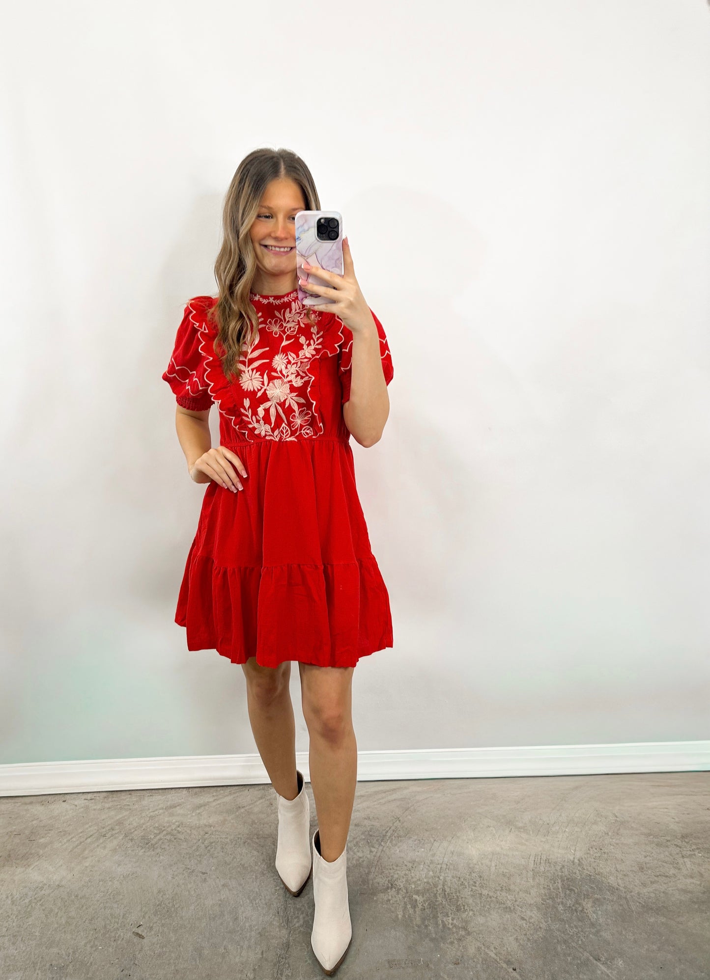 Fiesta Petals Embroidered Dress