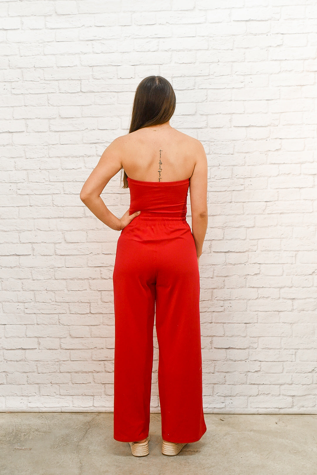 Cherry Coast Strapless Jumpsuit