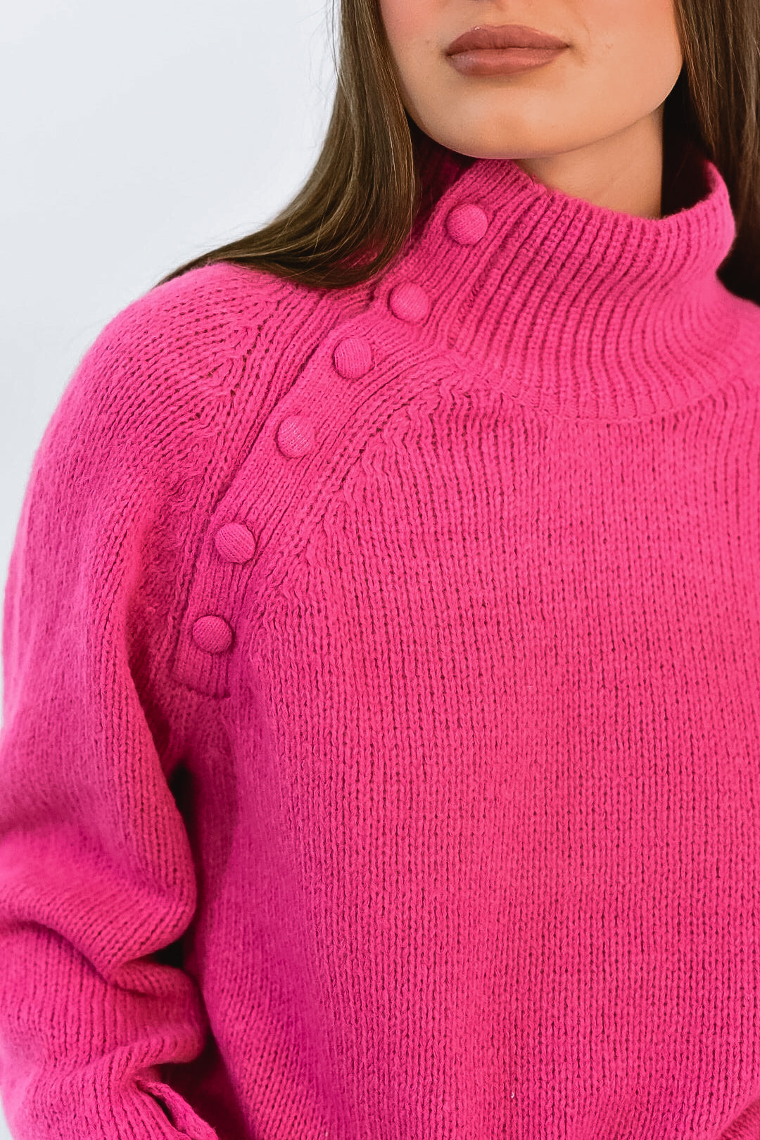 Fuchsia Flair Button Sweater