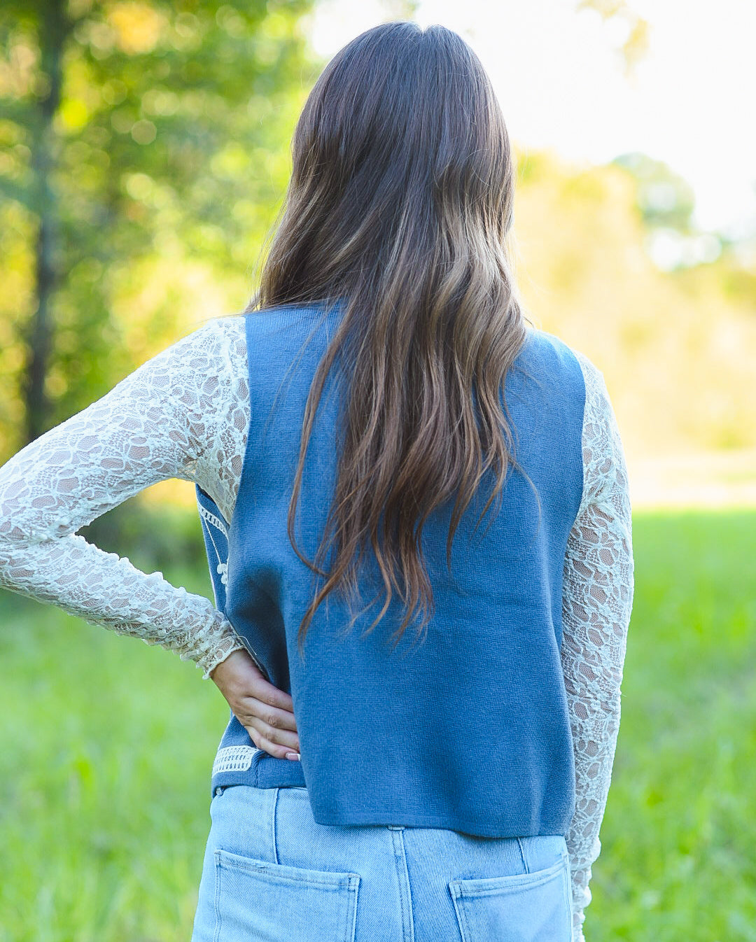 Vintage Bloom Tie-Front Vest