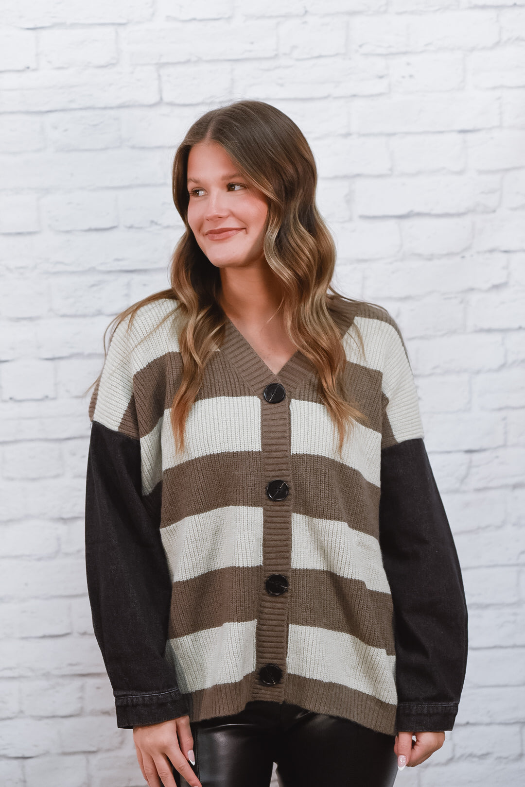 Espresso Block Cardigan