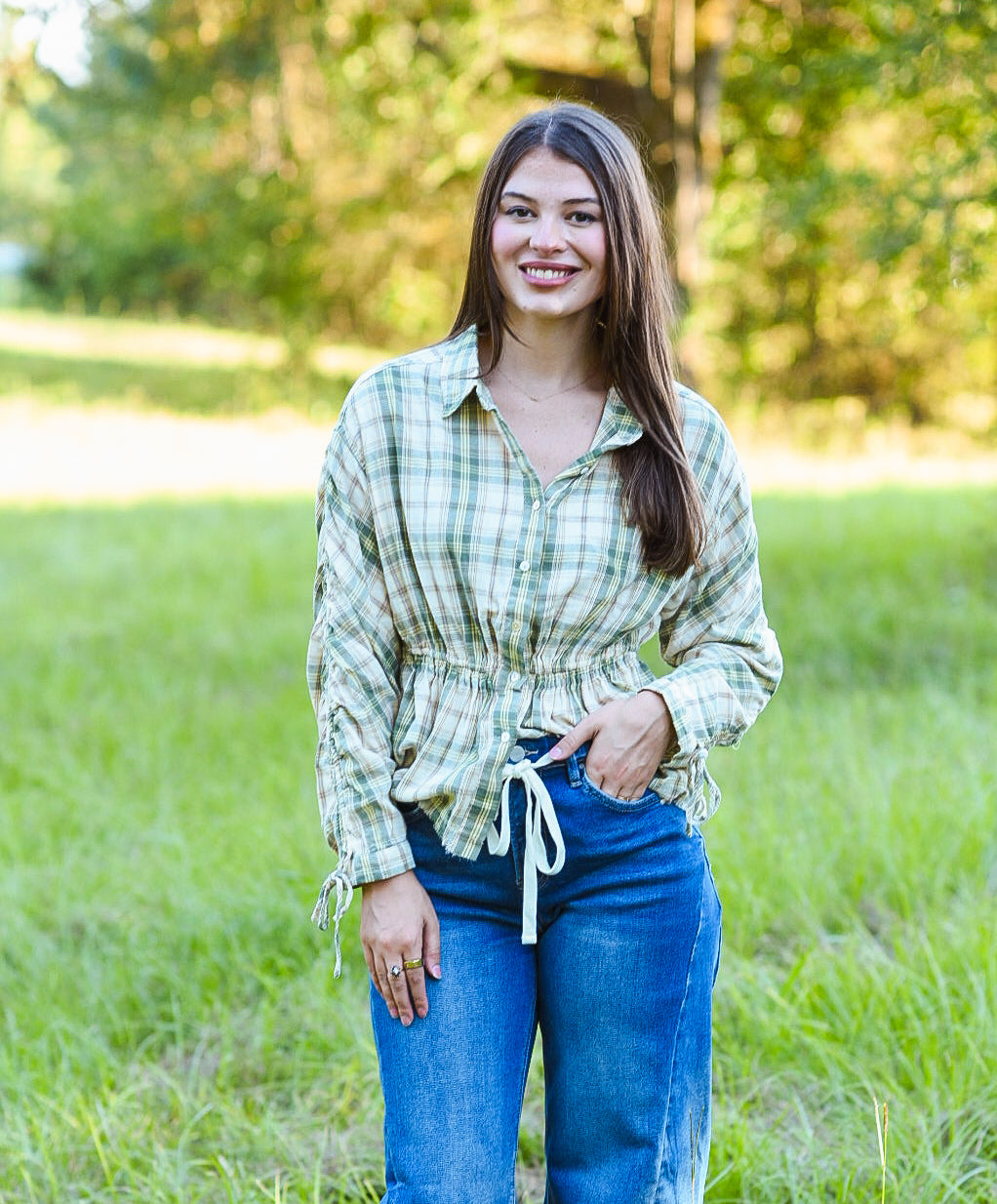 The Meadow Walk Plaid Top