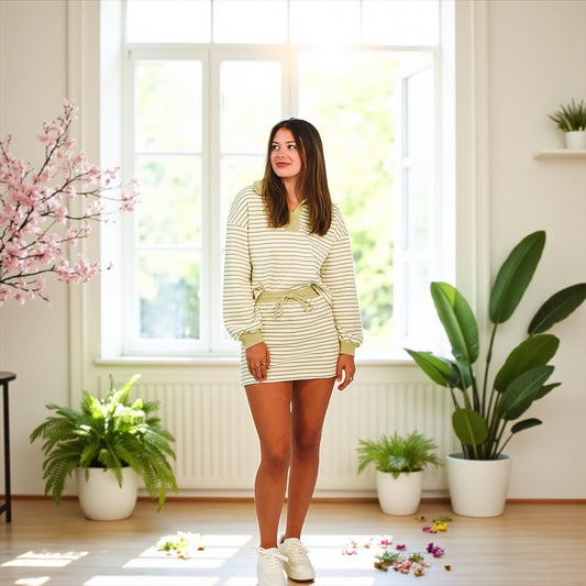 Striped Serenity Pullover Skort Set