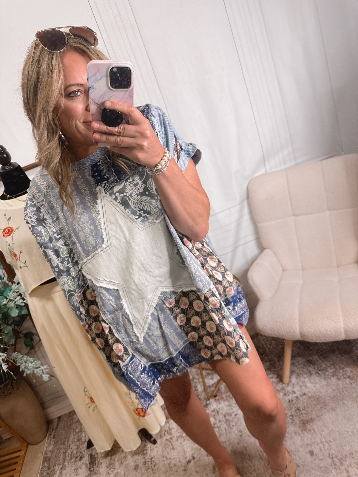 Patchwork Daydream Oversized Top