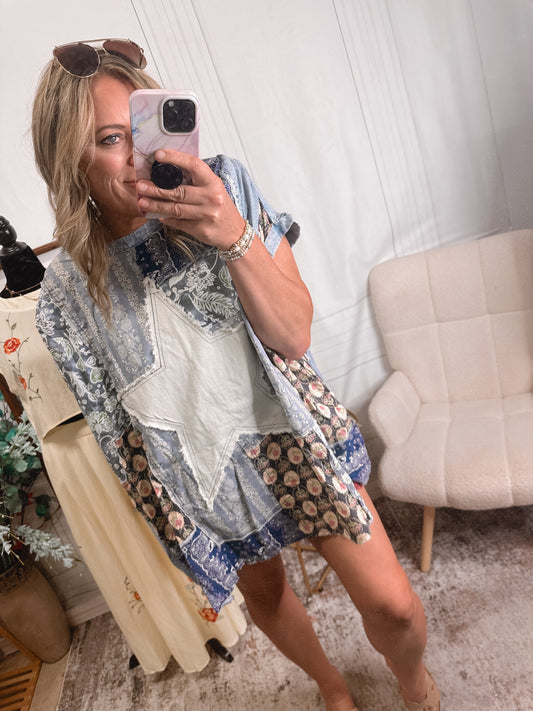 Patchwork Daydream Oversized Top