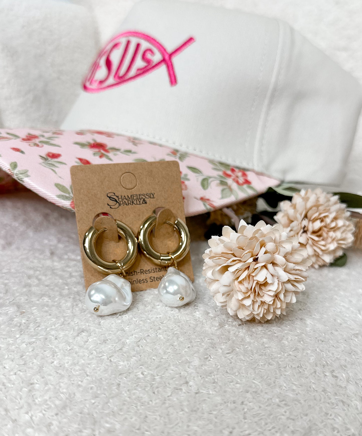 Coastal Pearl Drop Hoops
