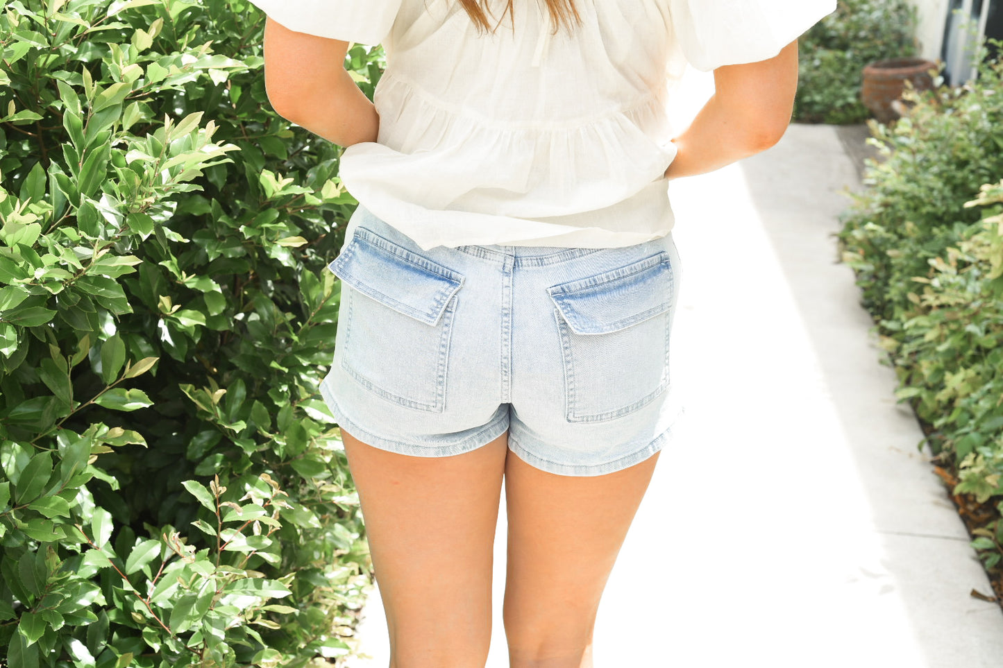 Sunny Days High Rise Denim Shorts