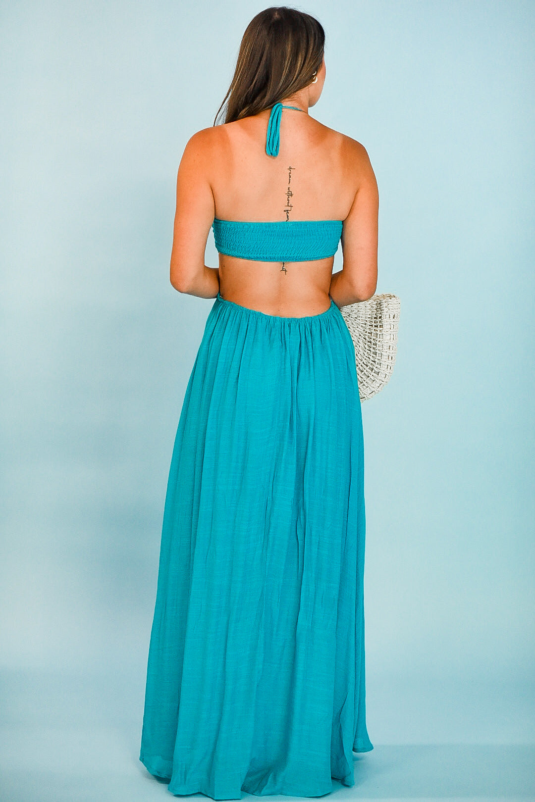 Ocean Breeze Halter Maxi Dress