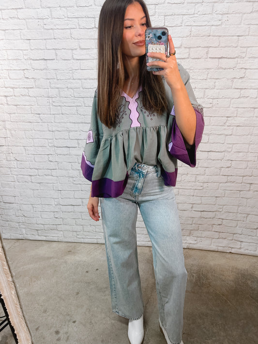 The Whispered Meadow Babydoll Top