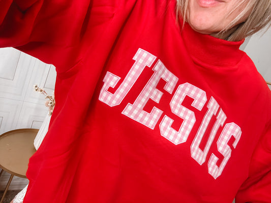 Sweet on Jesus Gingham Sweatshirt