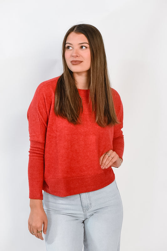 Everyday Soft Knit Pullover (Red)