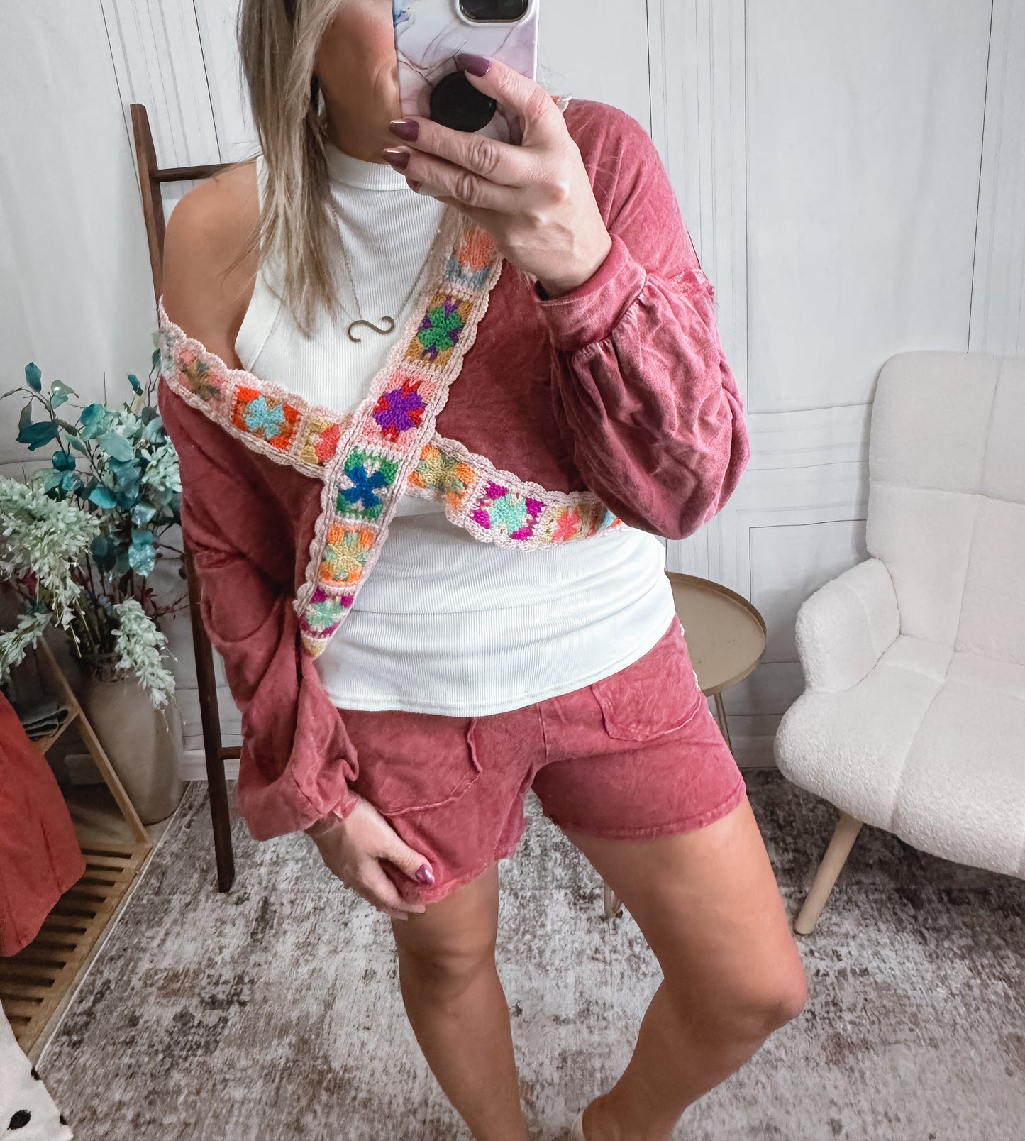 Sunset Stitches Mineral Wash Lounge Set