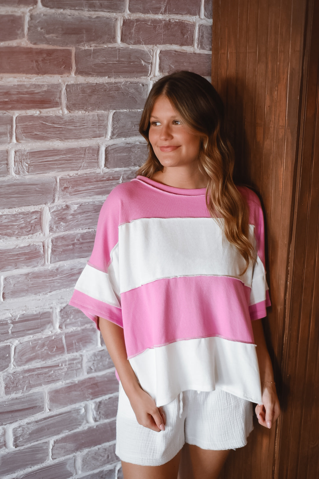 Bubblegum Stripe Easygoing Tee
