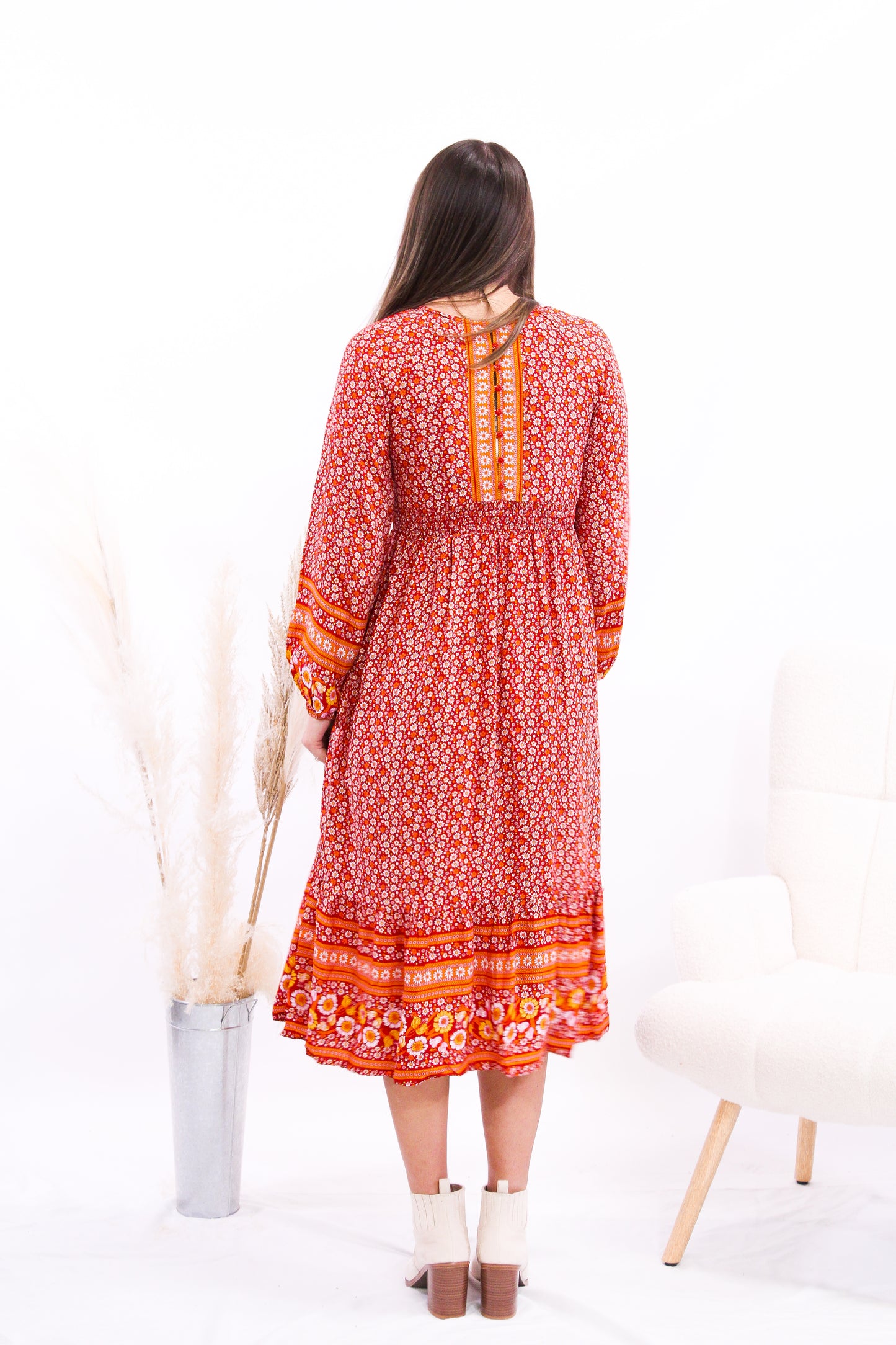 Autumn Blooms Border Midi