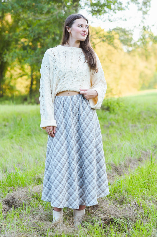 The Coffeehouse Plaid Maxi Skirt