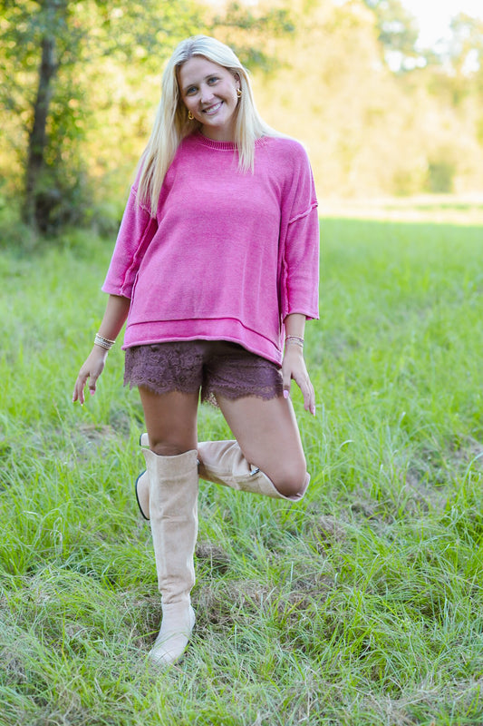 The Berry Easygoing Knit Top