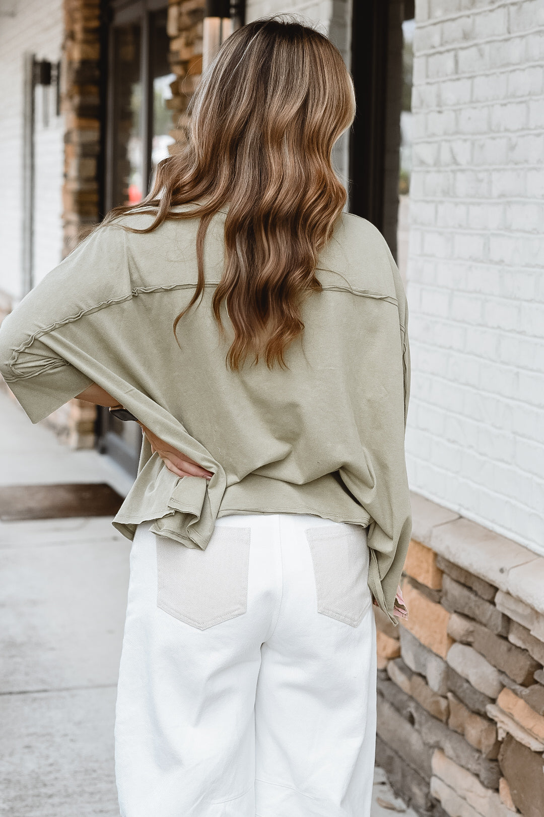 Sage Patchwork Heart Top