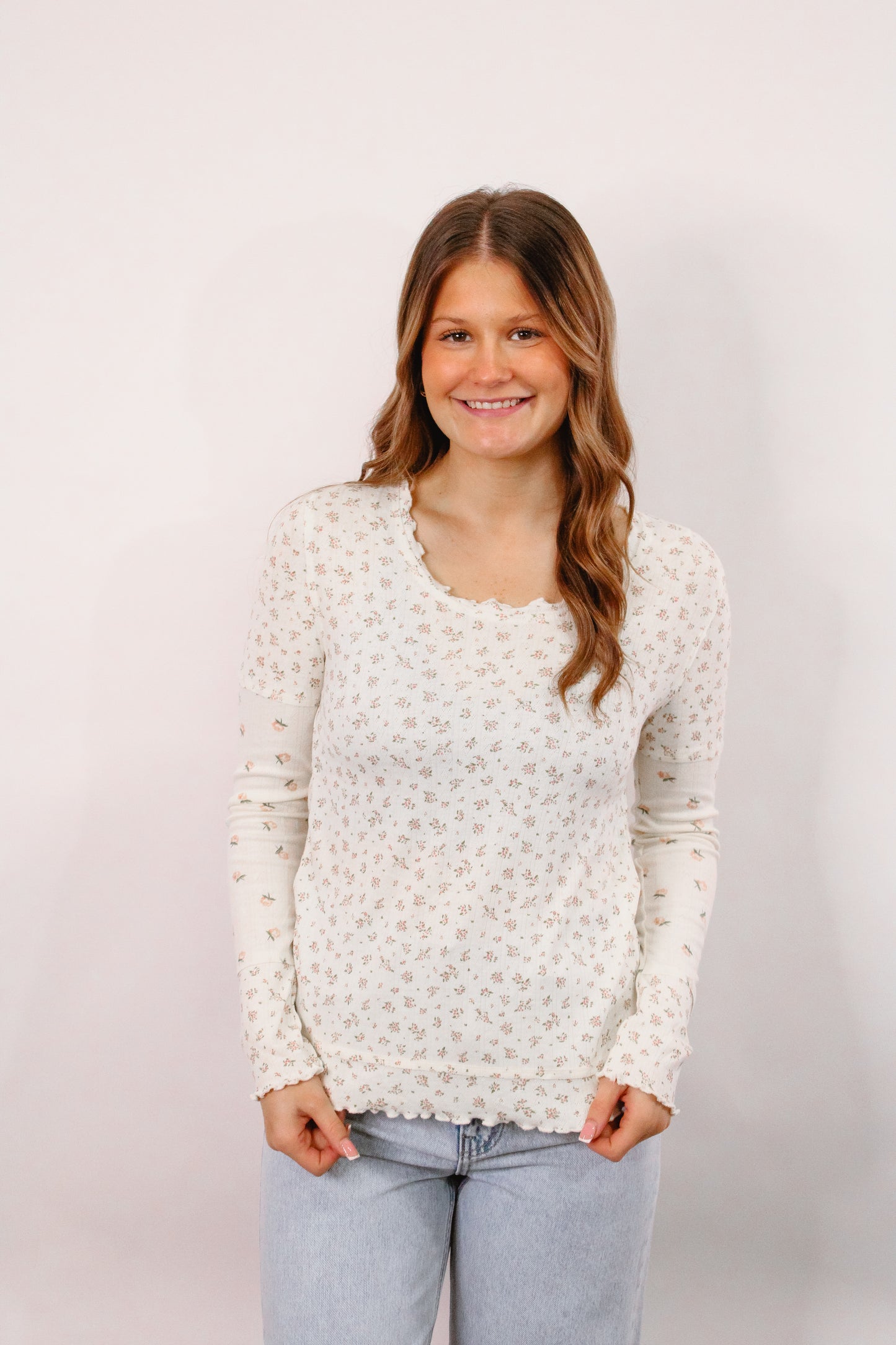 Bloom Soft Ruffle Tee (Pink or Blue)