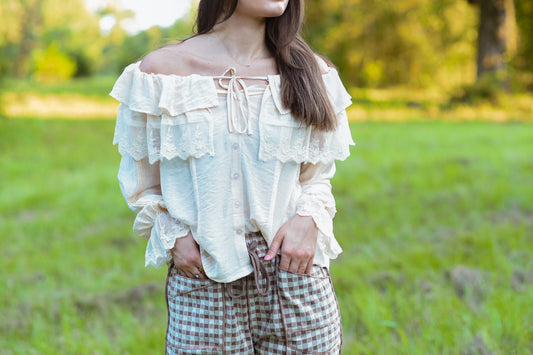 Vintage Romance Lace Ruffle Blouse