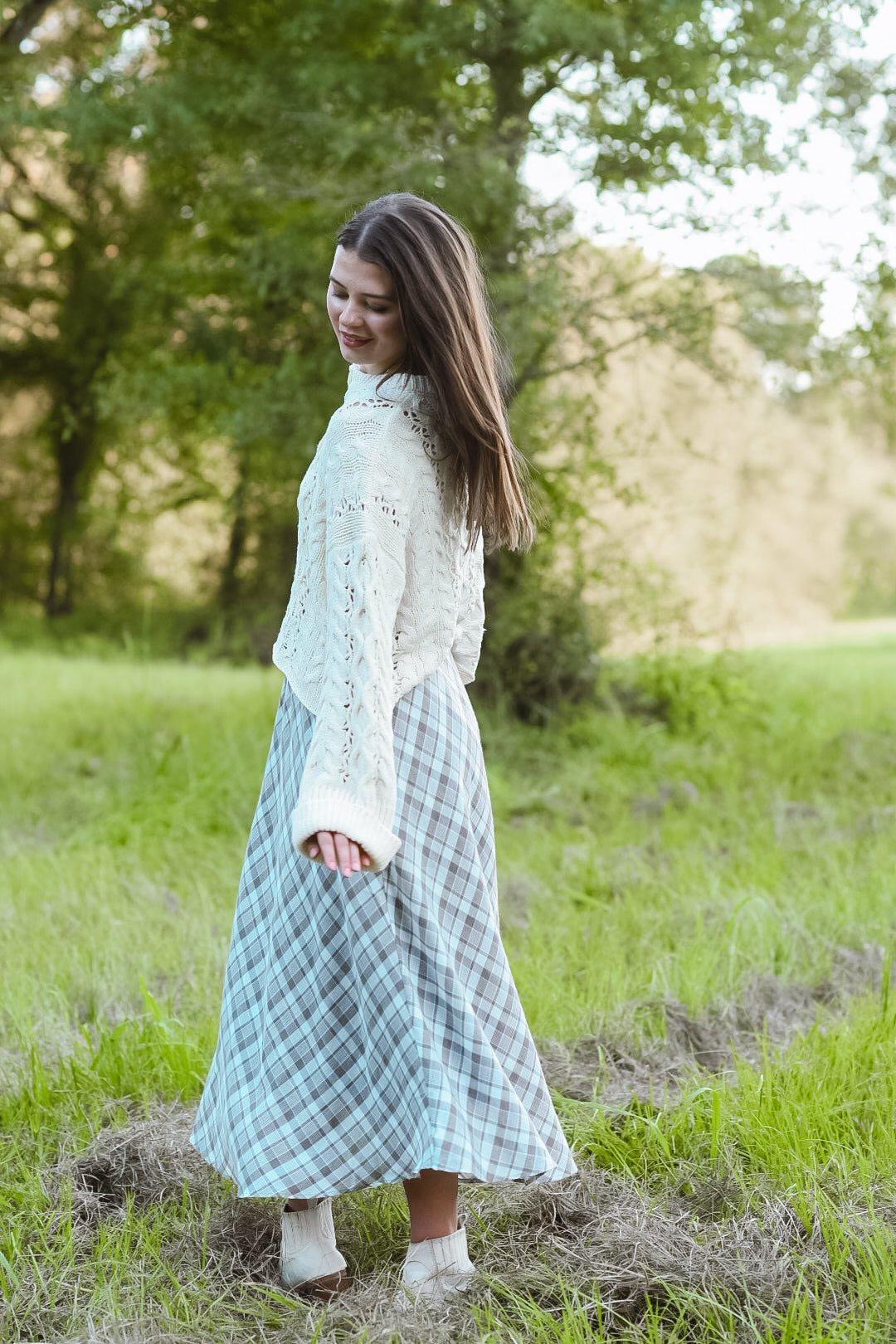 The Coffeehouse Plaid Maxi Skirt