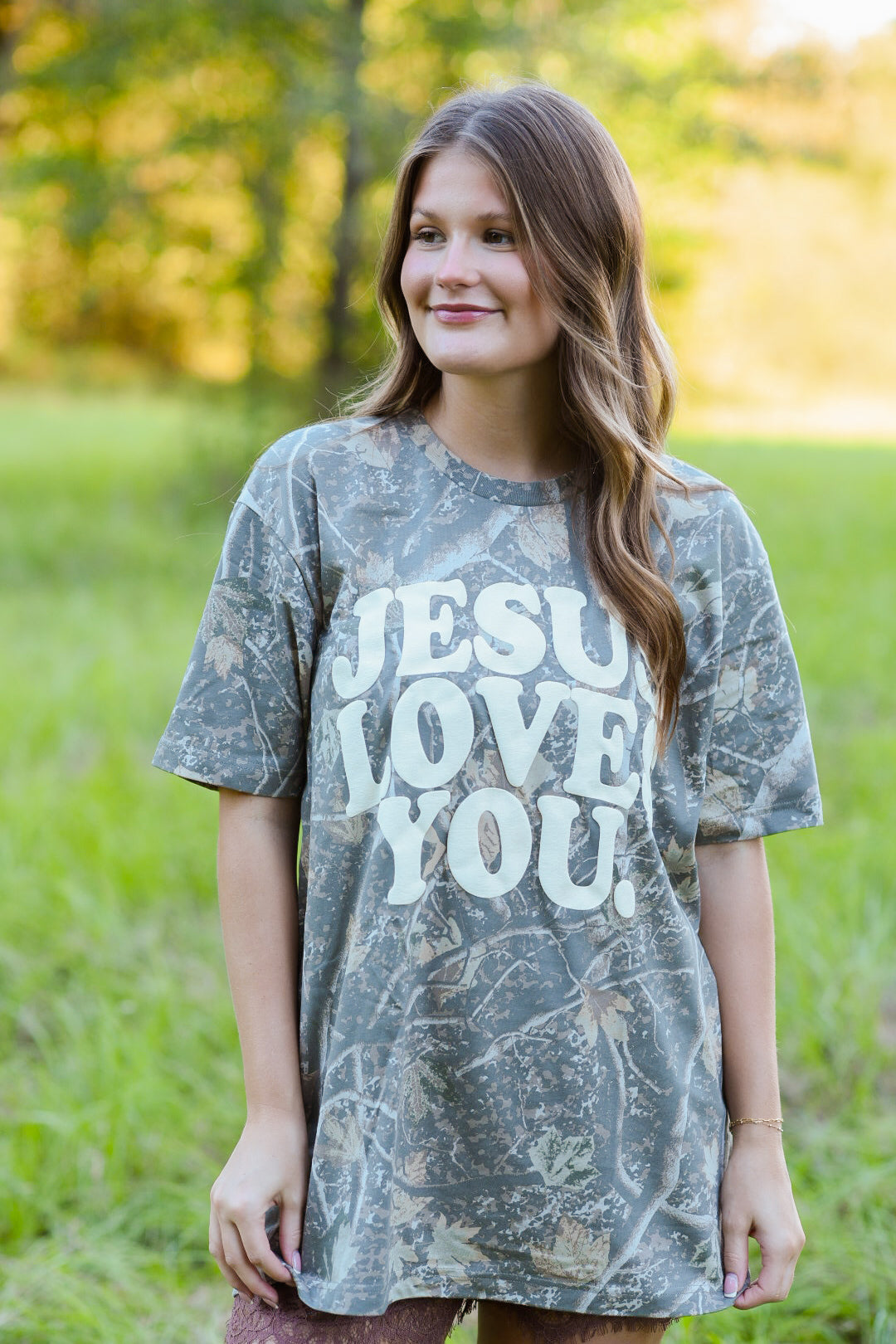 Jesus Loves You Camo Graphic Tee