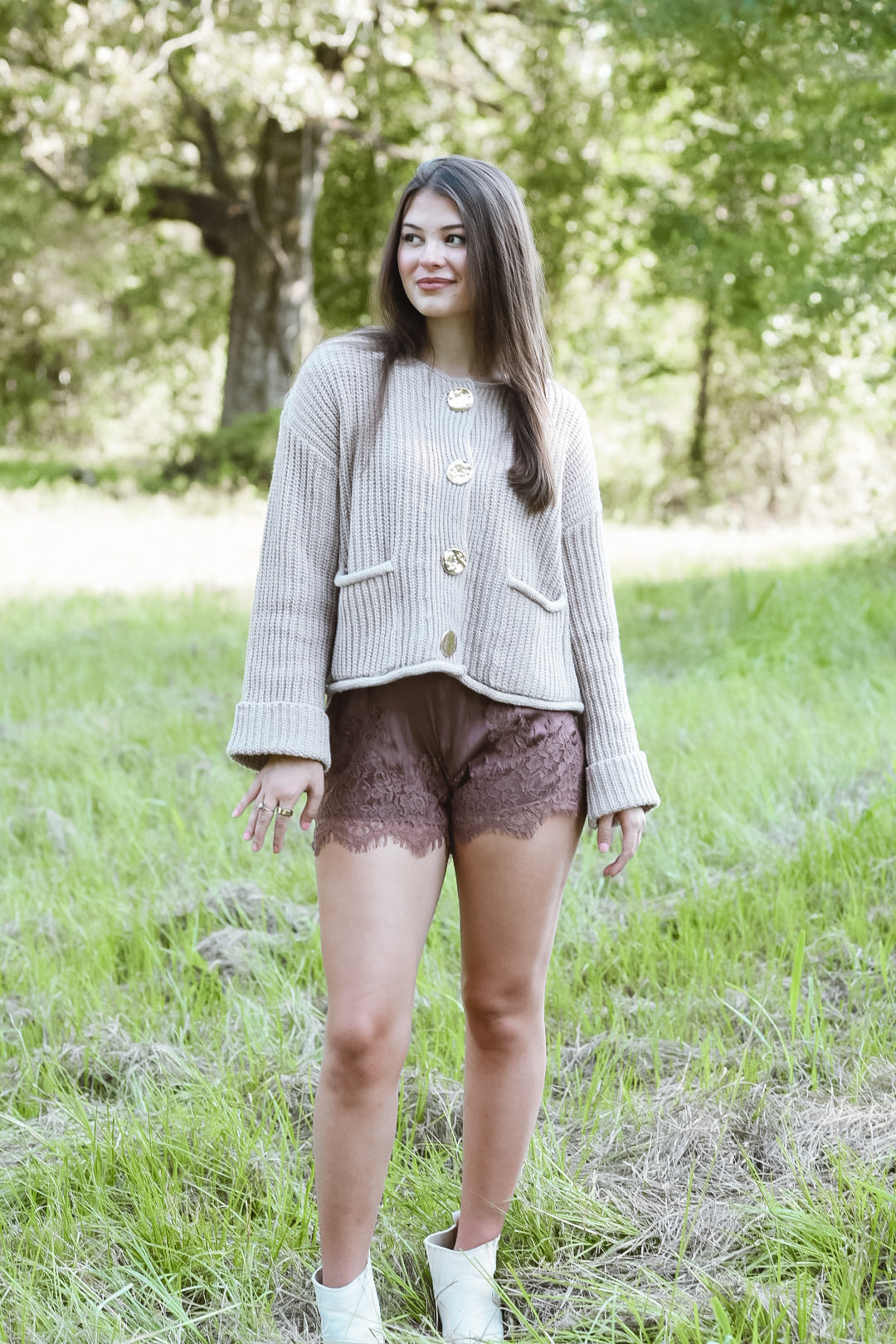 After Hours Lace-Trim Shorts