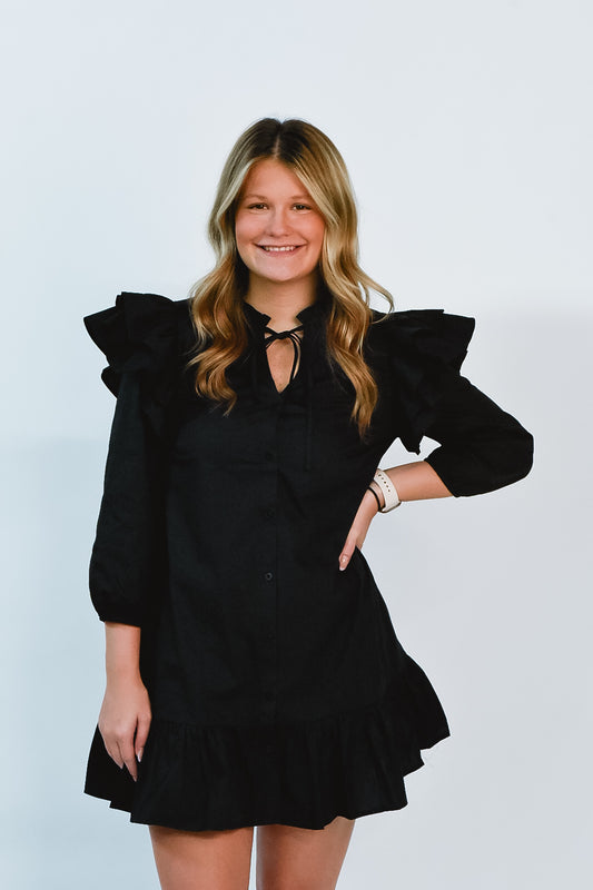 Shadow Ruffle Mini Dress