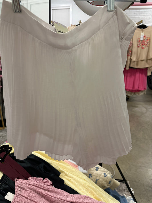 White Pleated Shorts