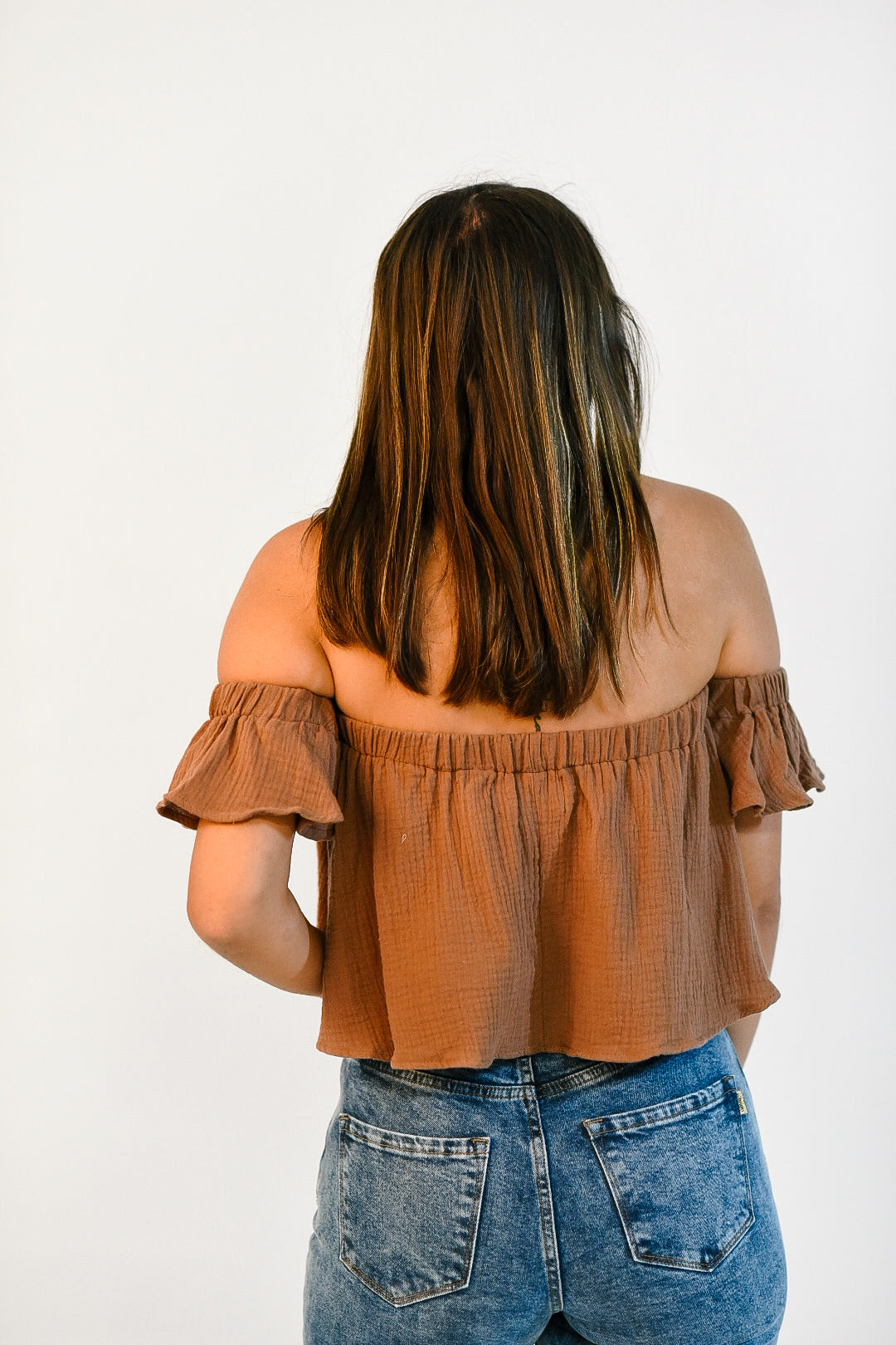 Mocha Breeze Off-Shoulder Top