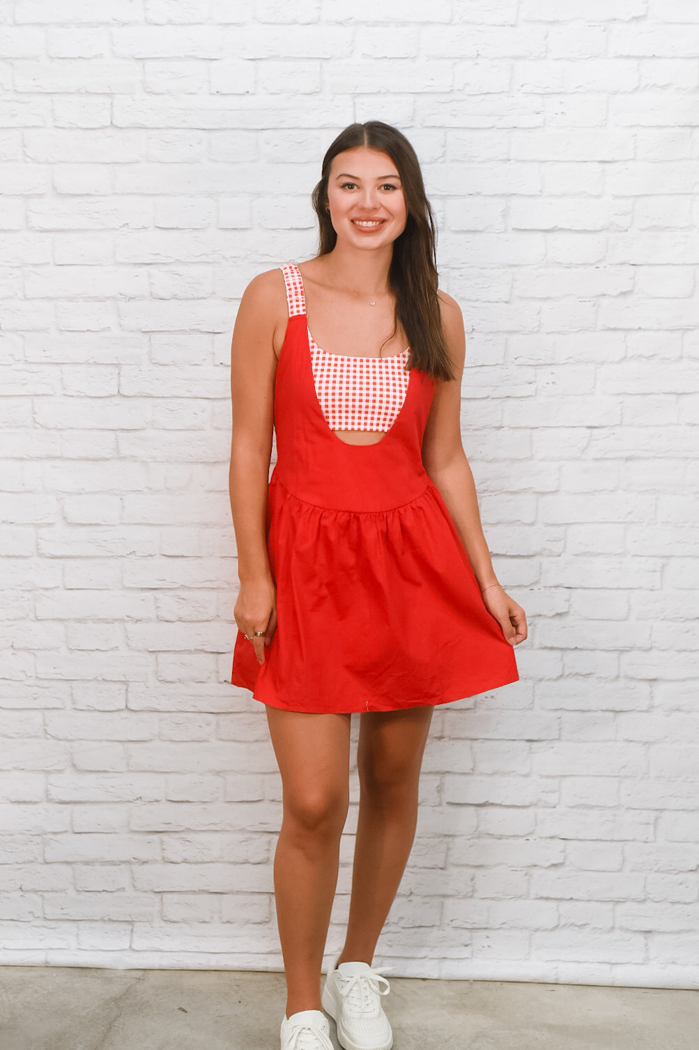 Picnic Perfect Gingham Romper Dress