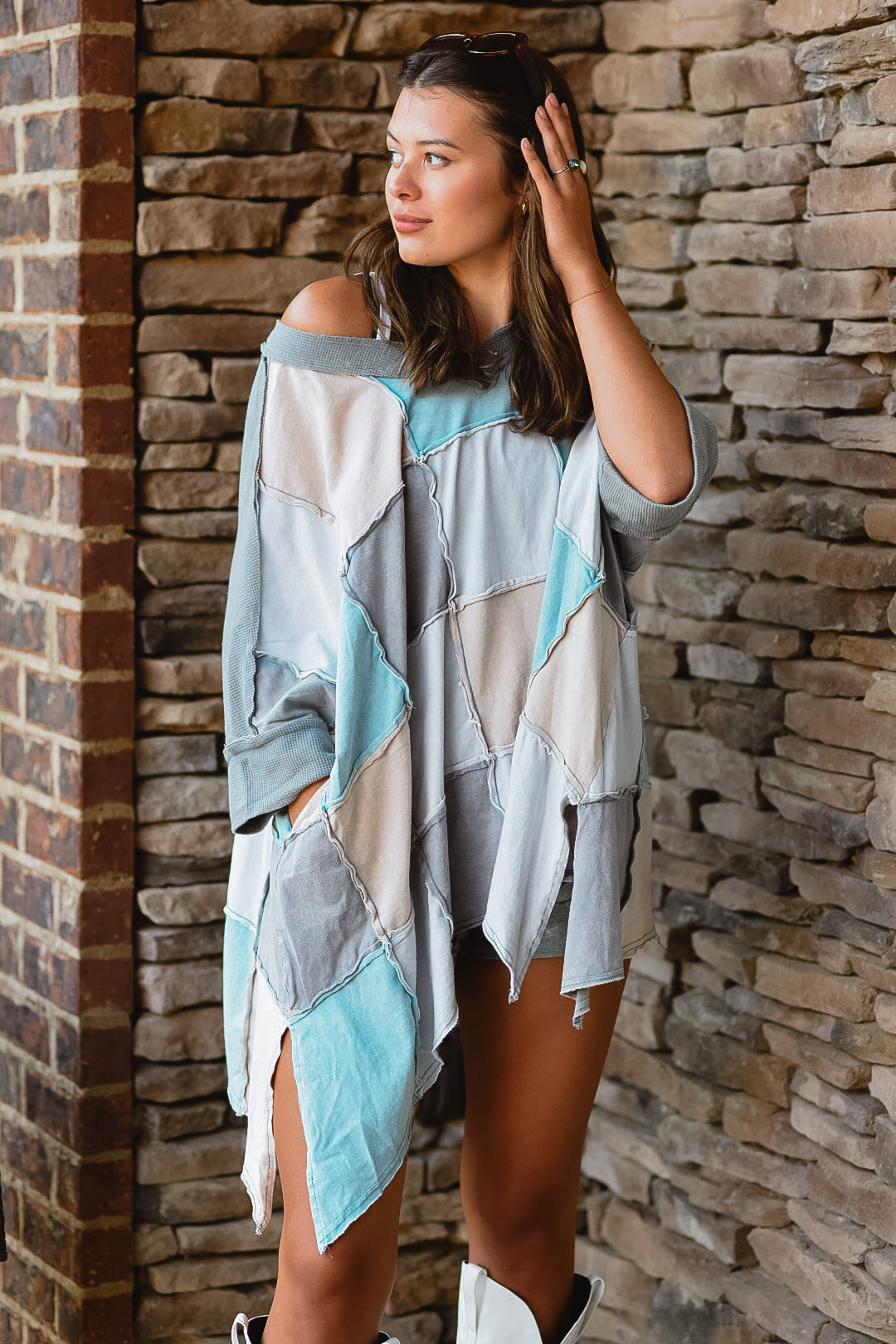 Seaside Skies Patch Top