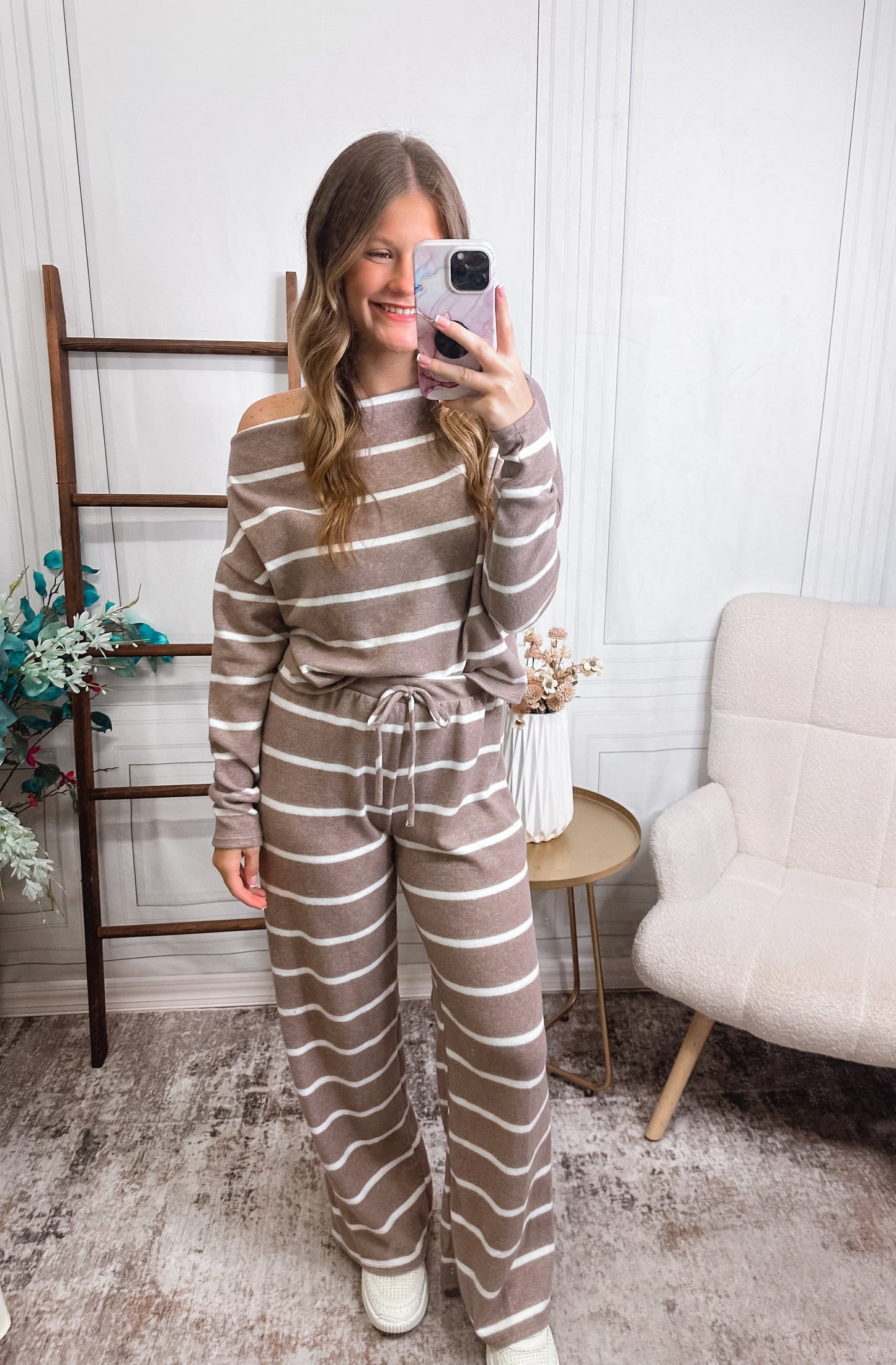 Coffee Run Striped Lounge Set