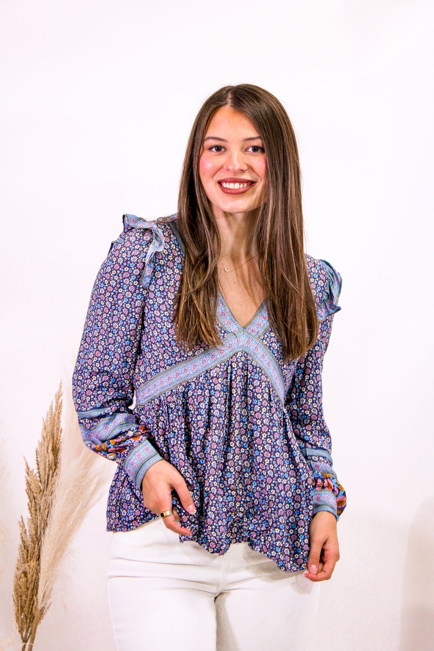 Bluebell Patchwork Boho Top