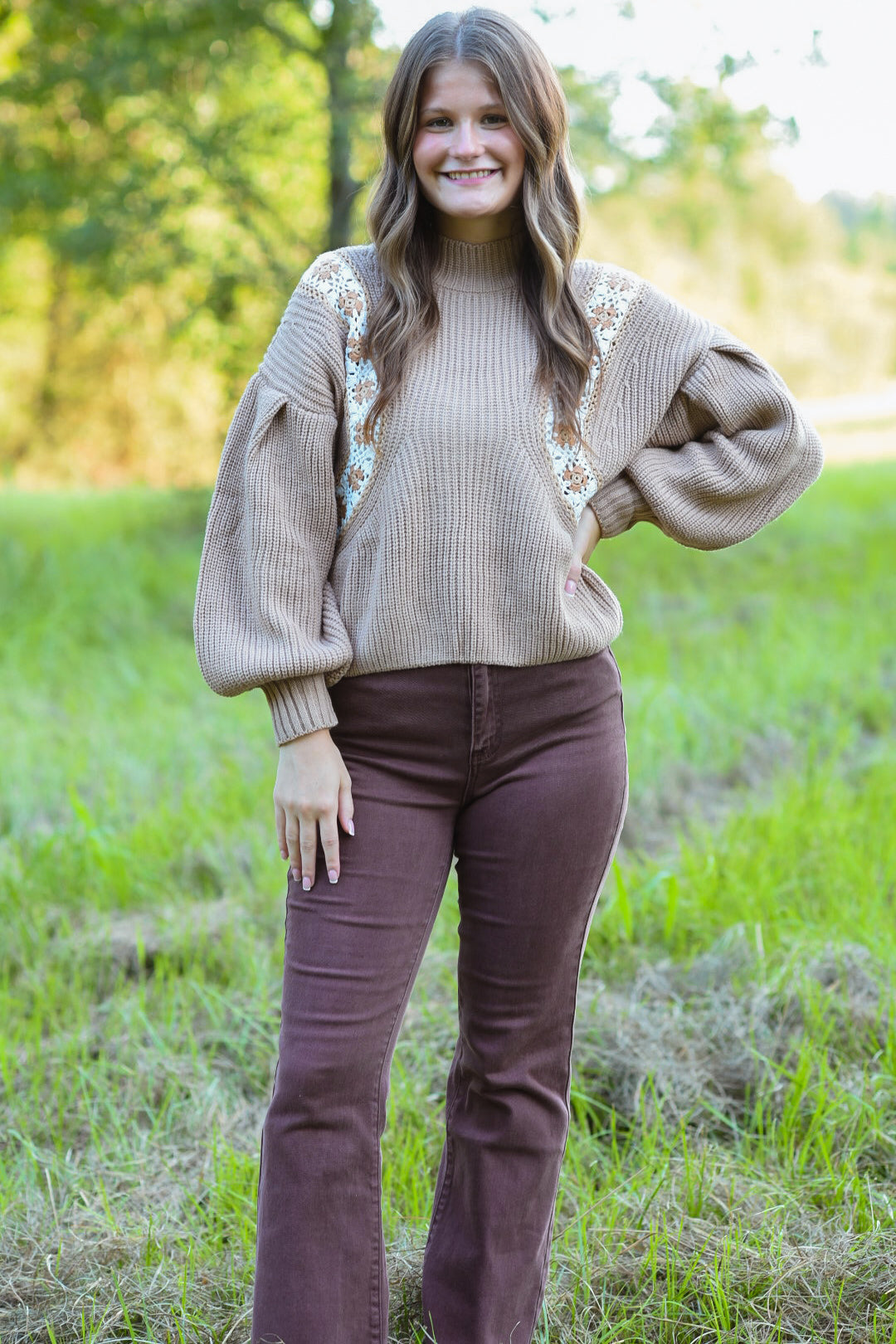 Harvest Bloom Crochet Sweater