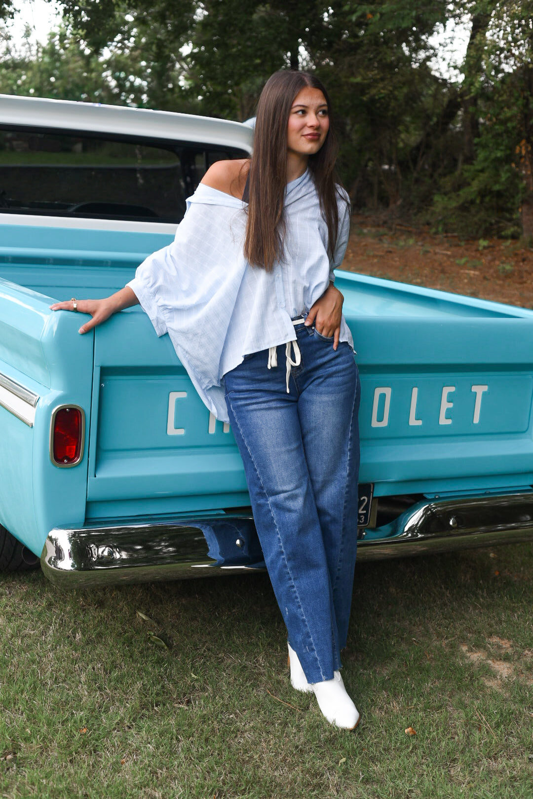 Coastal Stretch Wide Leg Jeans