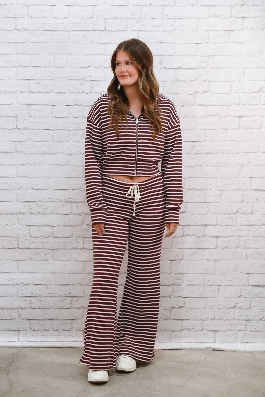 Merlot Weekend Striped Pant Set